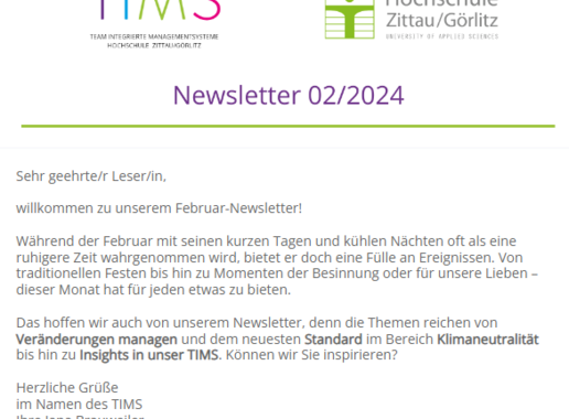 TIMS Newsletter im Februar